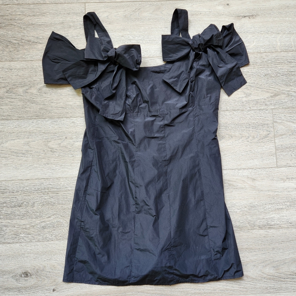 Urban Outfitters Kimchi Blue Monet Bow Black Dress Womens Large Nwt